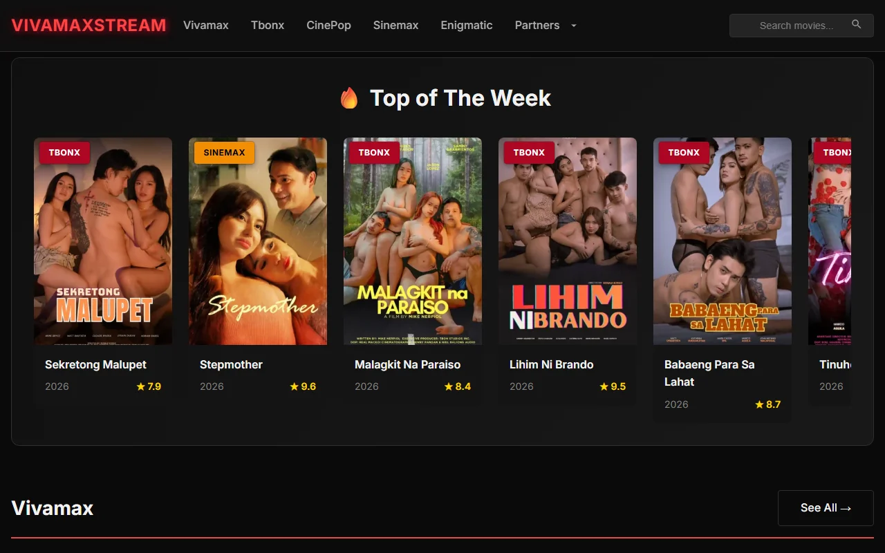 Screenshot: Vivamaxstream Website Review Screenshot of Vivamaxstream Website Review